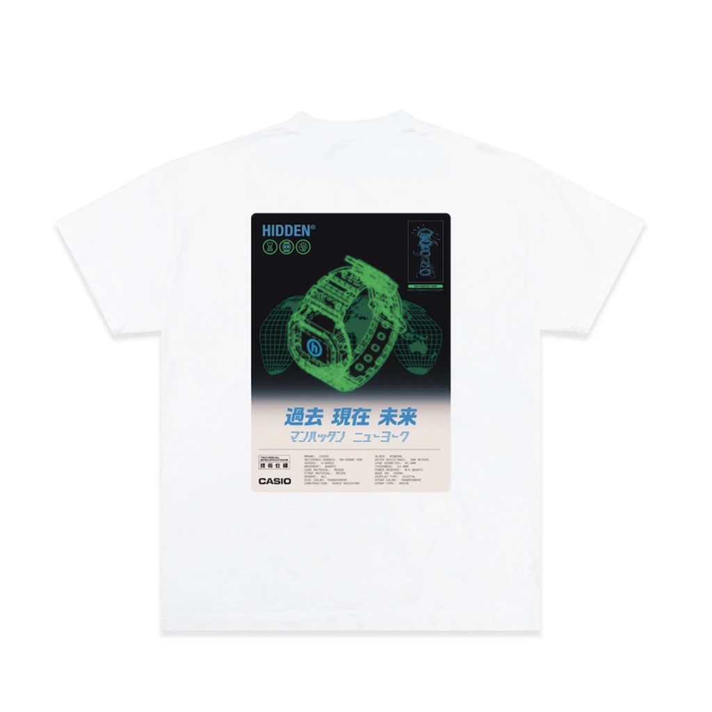 [FLOMMARKET] Hidden NY x G-Shock Poster Tee 聯名 手錶短T 白色