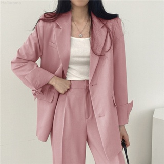 粉紅色西裝外套女 新款春秋季韓版chic小西服套裝女士設計感小眾
