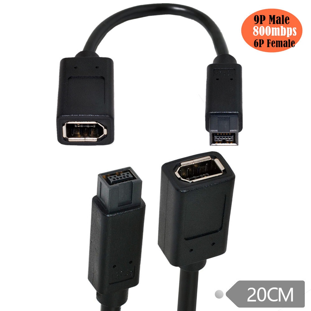 信號轉換線 1394 Firewire火線數位相機轉接線 IEEE 1394 6P母1394b 9P公 PC cable