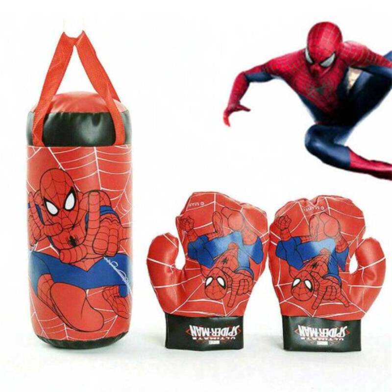 MARVEL 迪士尼漫威蜘蛛俠拳擊玩具紅色塑料拳擊手套 2-5 歲兒童緩解壓力