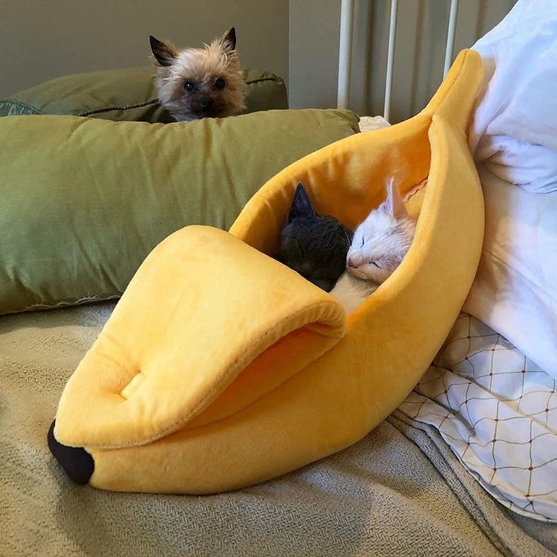 ♞,♘,♙,♟ins同款香蕉貓窩寵物狗窩香蕉窩泰迪狗窩封閉式保暖香蕉船貓咪床