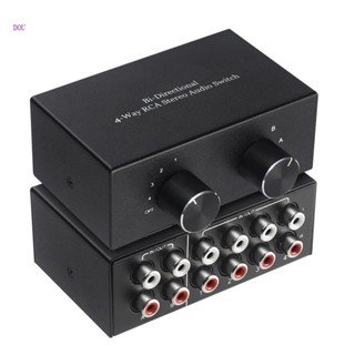 Dou 4 埠 R L 立體聲切換器兩路 RCA 切換分配器共享有源揚聲器切換器 AC004A