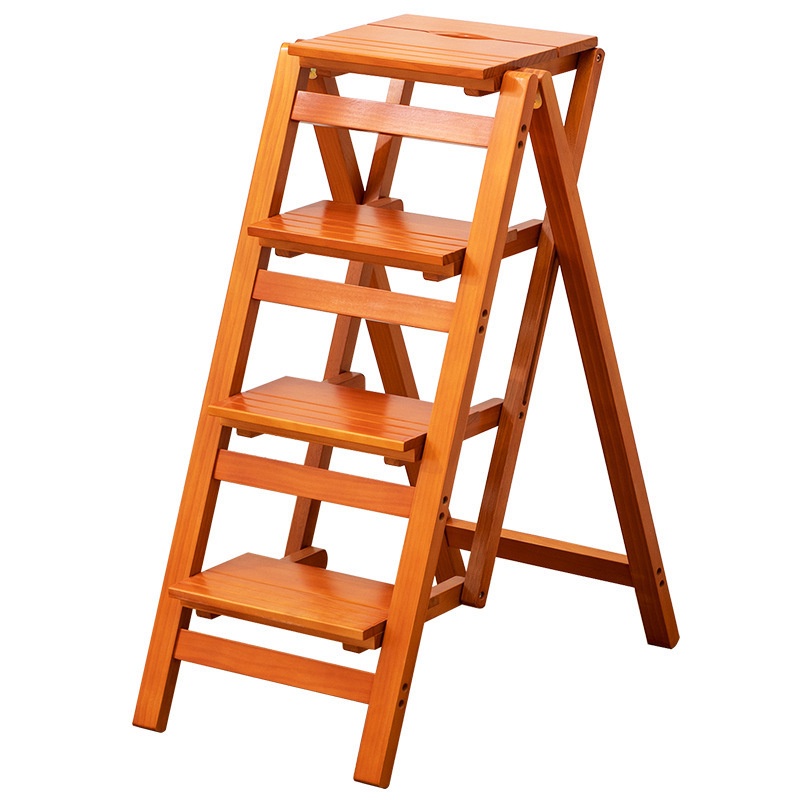 【屋裡屋外二舘】免安裝摺疊梯 實木摺疊梯椅 家用梯 梯椅兩用 室內多功能梯 工具梯 人字梯