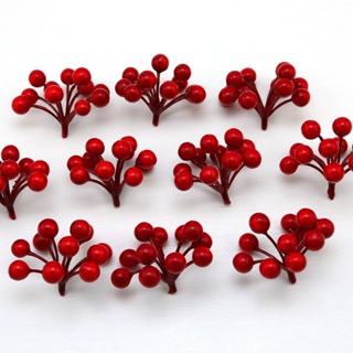 (10pieces/pack) 人造紅漿果串聖誕新年裝飾品家庭裝飾慶典活動