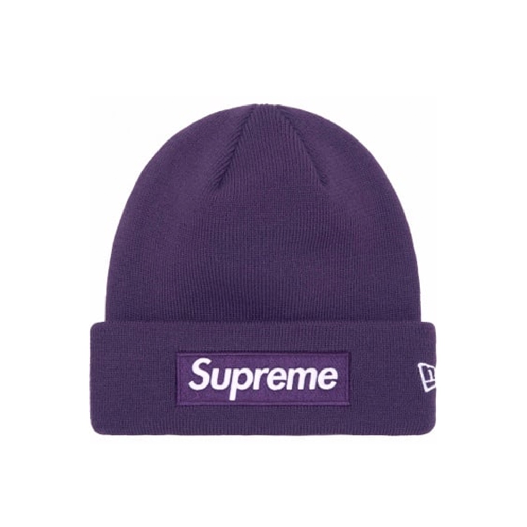 [FLOMMARKET] Supreme x New Era 23FW Box Logo Beanie 毛帽 紫色