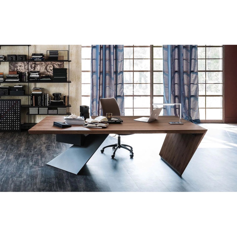 【沐禾傢俱】loft實木辦公桌工業風老板桌簡約現代辦公室電腦桌單人書桌