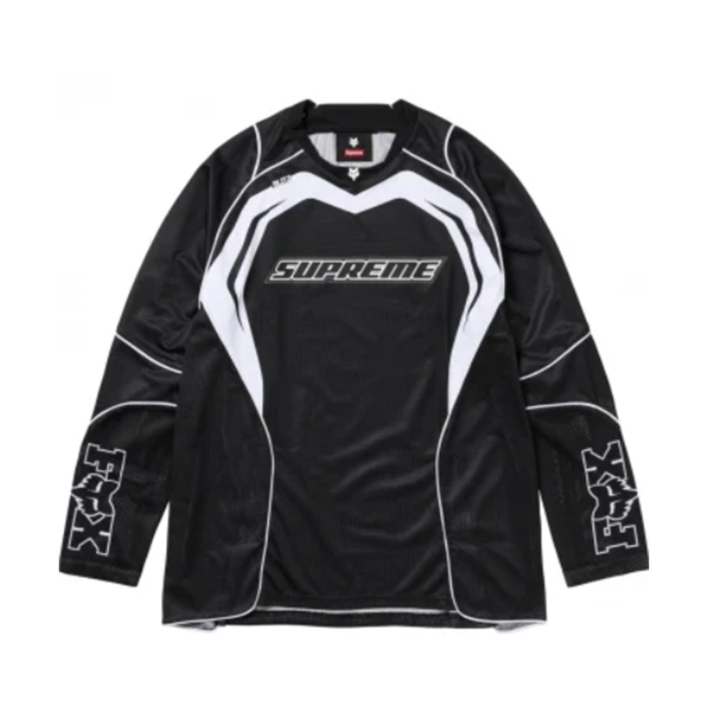 [FLOMMARKET] Supreme x Fox Racing 23FW Jersey 狐狸 賽車長T 黑色