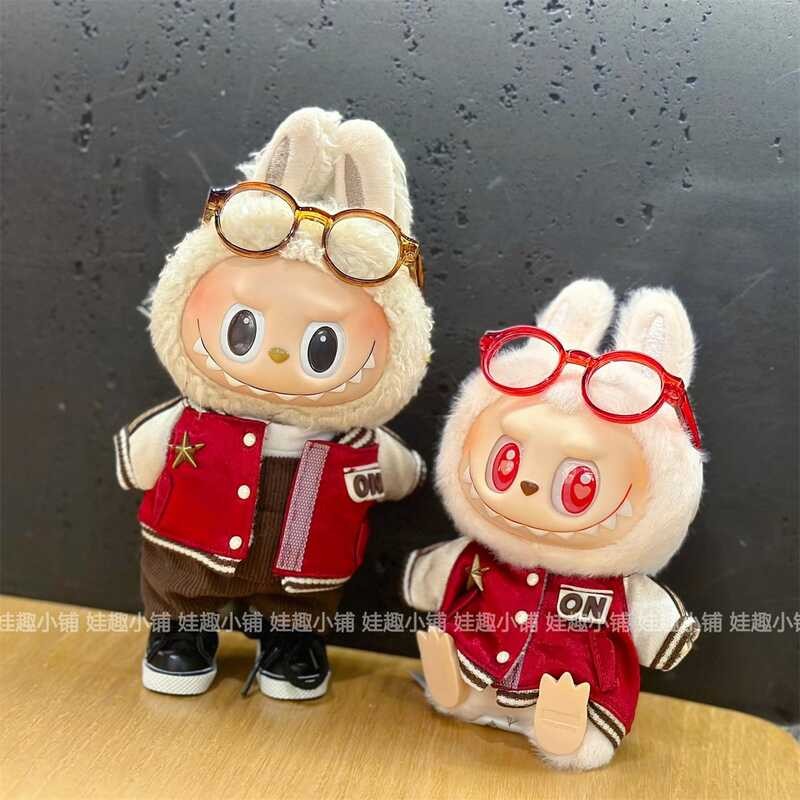 拉布佈衣服 娃娃衣服 拉布佈配飾 拉布佈周邊 labubu紅色棒球服休閑套裝一代二代拉布布搪膠公仔掛件替換裝衣服 b9a