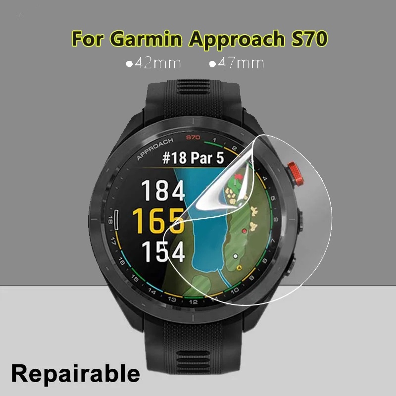 Garmin Approach S70 42mm 47mm S62 軟 TPU 可修復水凝膠前膜的超透明超薄屏幕保護膜