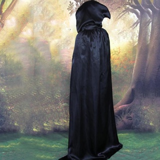 萬聖節角色扮演斗篷死神吸血鬼巫師長袍派對成人兒童縫製斗篷黑色斗篷