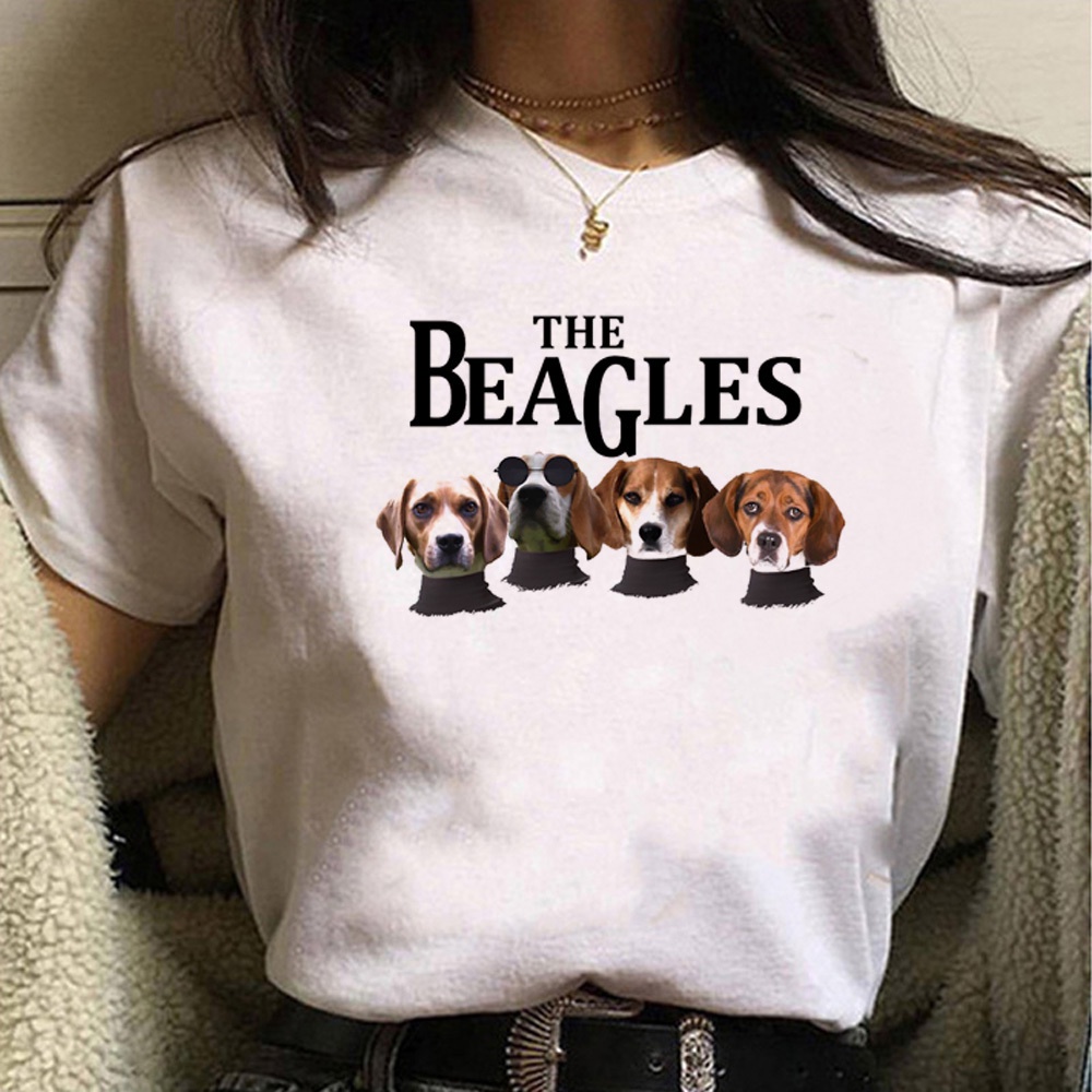 Beagle Tee 女式設計師圖案上衣女孩動漫 2000 年代街頭服飾