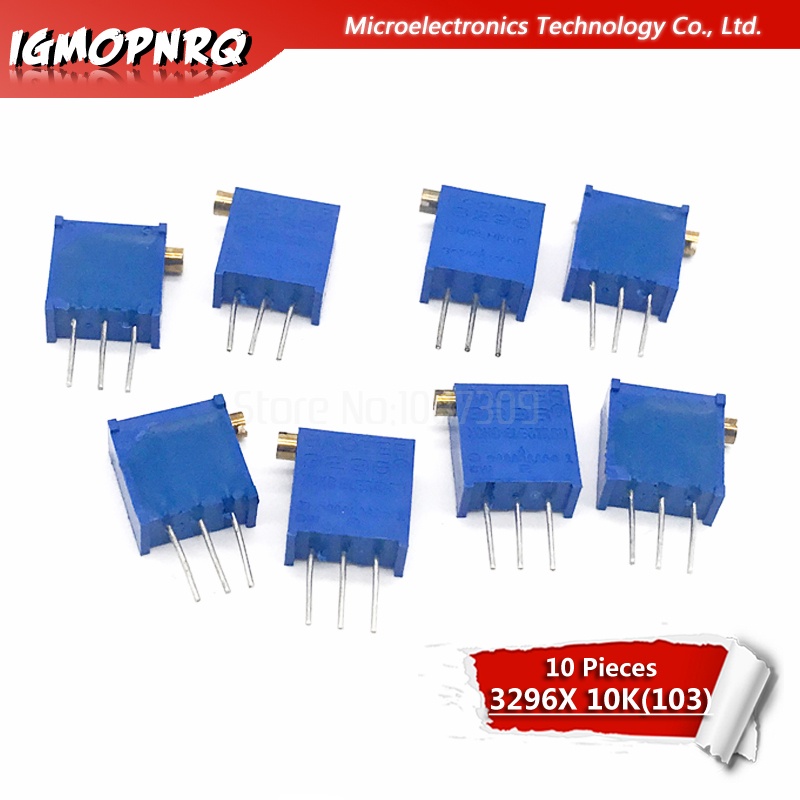 10pcs 3296X-1-103LF 3296X 103 10K ohm 側調節多圈微調電位器高精度可變電阻器
