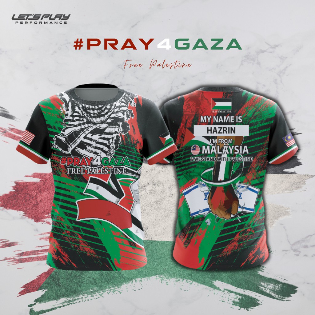 巴勒斯坦 T 恤昇華運動衫(短袖、穆斯林、長袖)