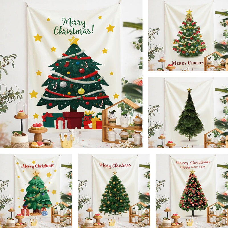 聖誕掛毯聖誕樹簡約牆布家居客廳臥室牆壁裝飾背景布