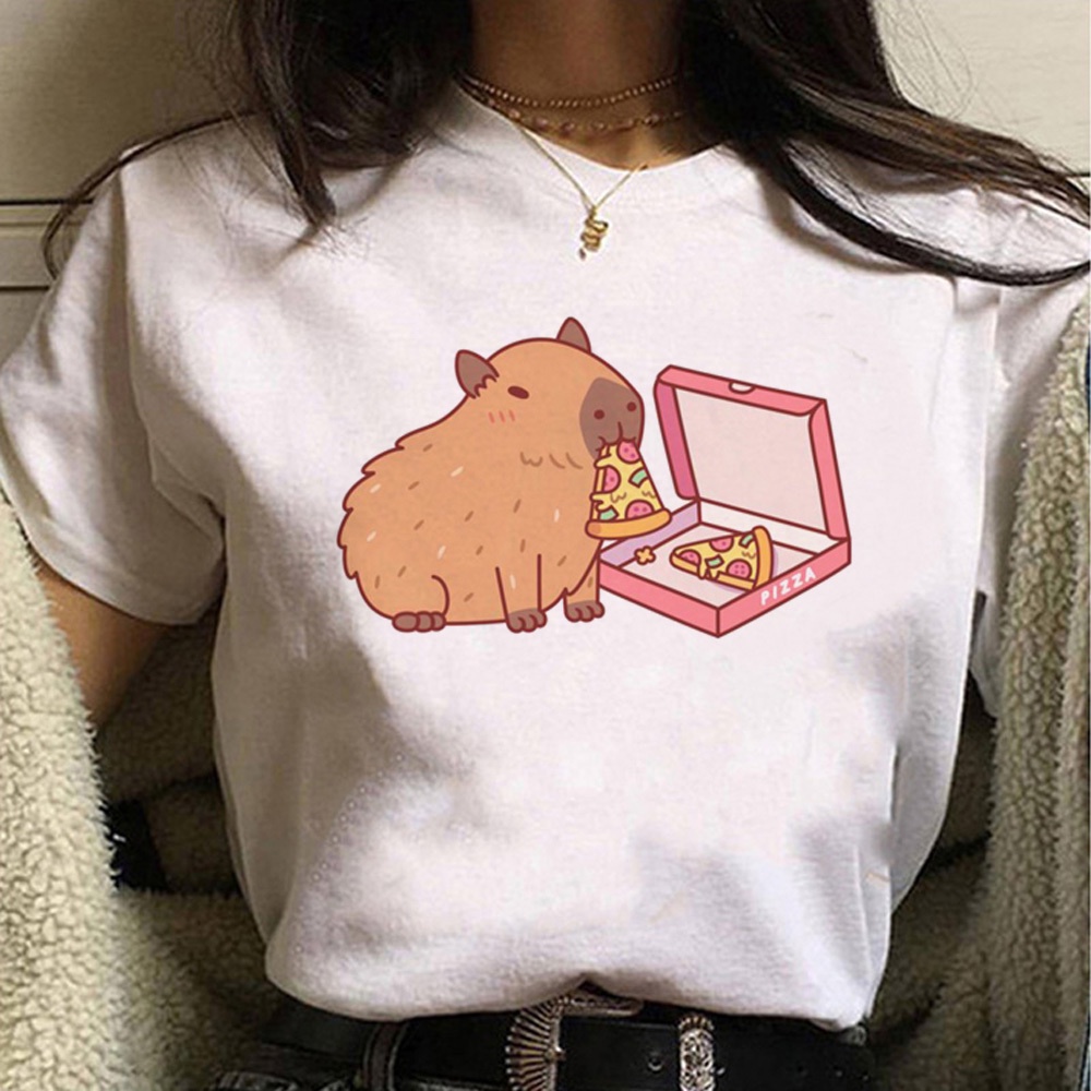 Capybara 上衣女士街頭服飾 T 恤女孩 2000 年代設計師原宿服裝