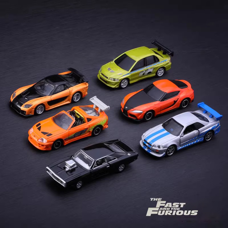 豐田 Tomy Fast Furious Toyota Supra Nissan GTR 合金壓鑄和玩具車兒童微型比例模