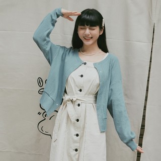 OB嚴選 圓領開襟金屬排釦小拋袖外套 《EA3516》日系/大尺碼/現貨/女裝