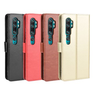 XIAOMI MI 適用於小米 Mi Note 10 Note10 Pro 手機殼翻蓋豪華錢包 PU 皮革手機殼保護套帶