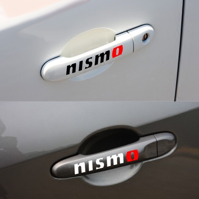 NISSAN 4 件裝 Nismo 車門把手貼紙適用於日產騏達 Sunny QASHQAI MARCH LIVINA T