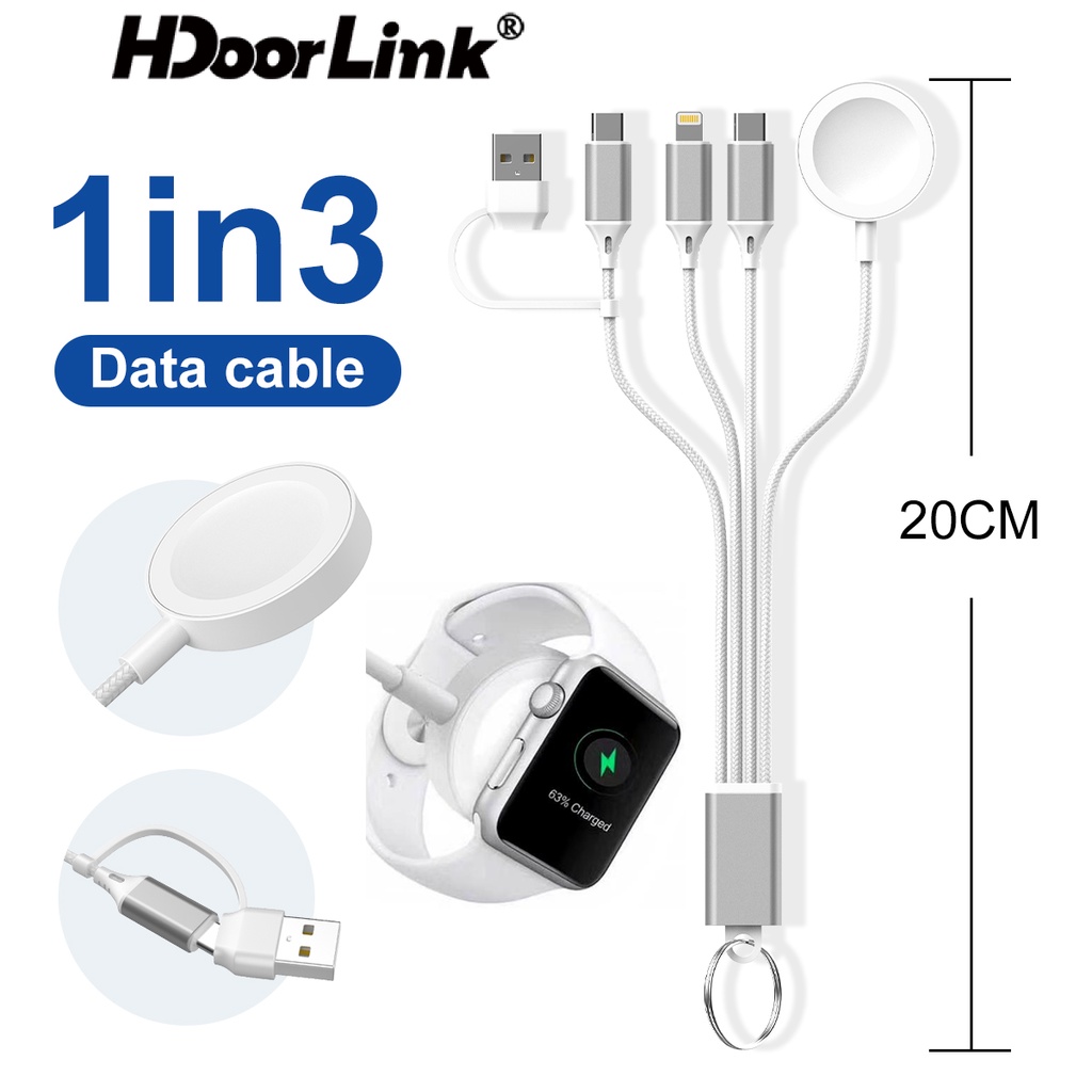 Hdoorlink 5合1 Aple Watch充電器 傳輸線 Type C 充電電纜 適用iWatch