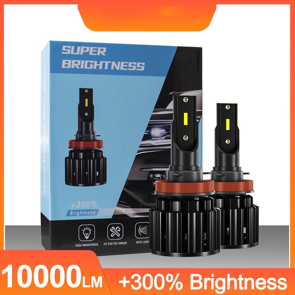 2 件裝汽車 LED 大燈前燈 6500K H4/H7/H11/9005/9006/HB3/H10/HB4/HB2/90