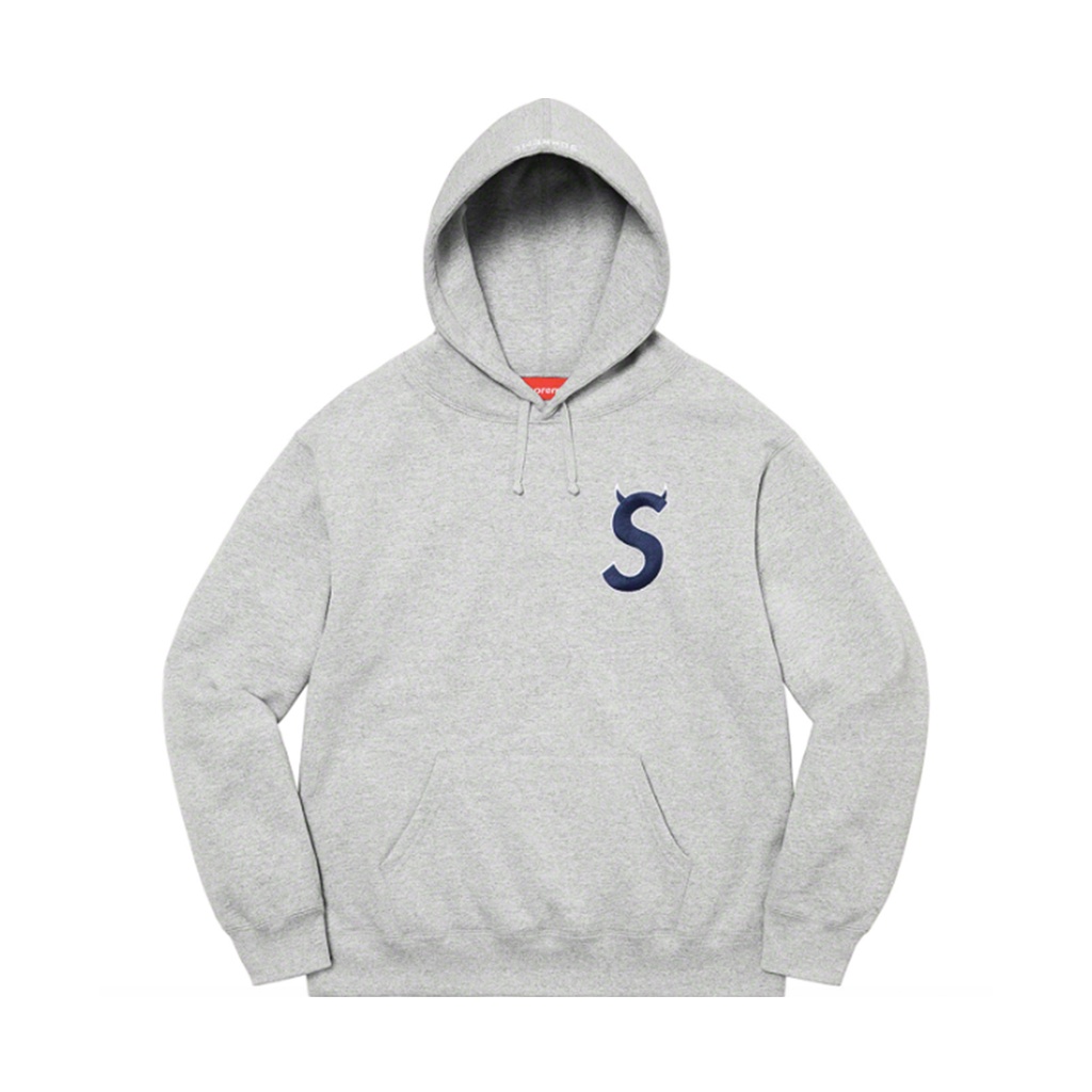 [FLOMMARKET]Supreme 22FW S Logo Hooded Sweatshirt 惡魔角S 帽T 灰色