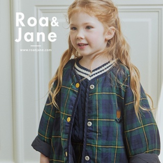 《24H出貨》韓國專櫃 Roa&Jane 綠格鬱金香雙面穿絎縫外套 童裝 外套 韓版外套 秋冬外套 兒童外套 保暖外套