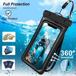 漂浮氣囊充氣手機防水袋觸摸屏游泳透明防水手機袋手機防水套