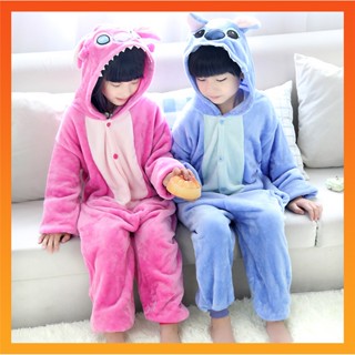 Kigurumi Stitch 恐龍連體衣兒童睡衣兒童動物連身衣女孩男孩角色扮演睡衣嬰兒服裝