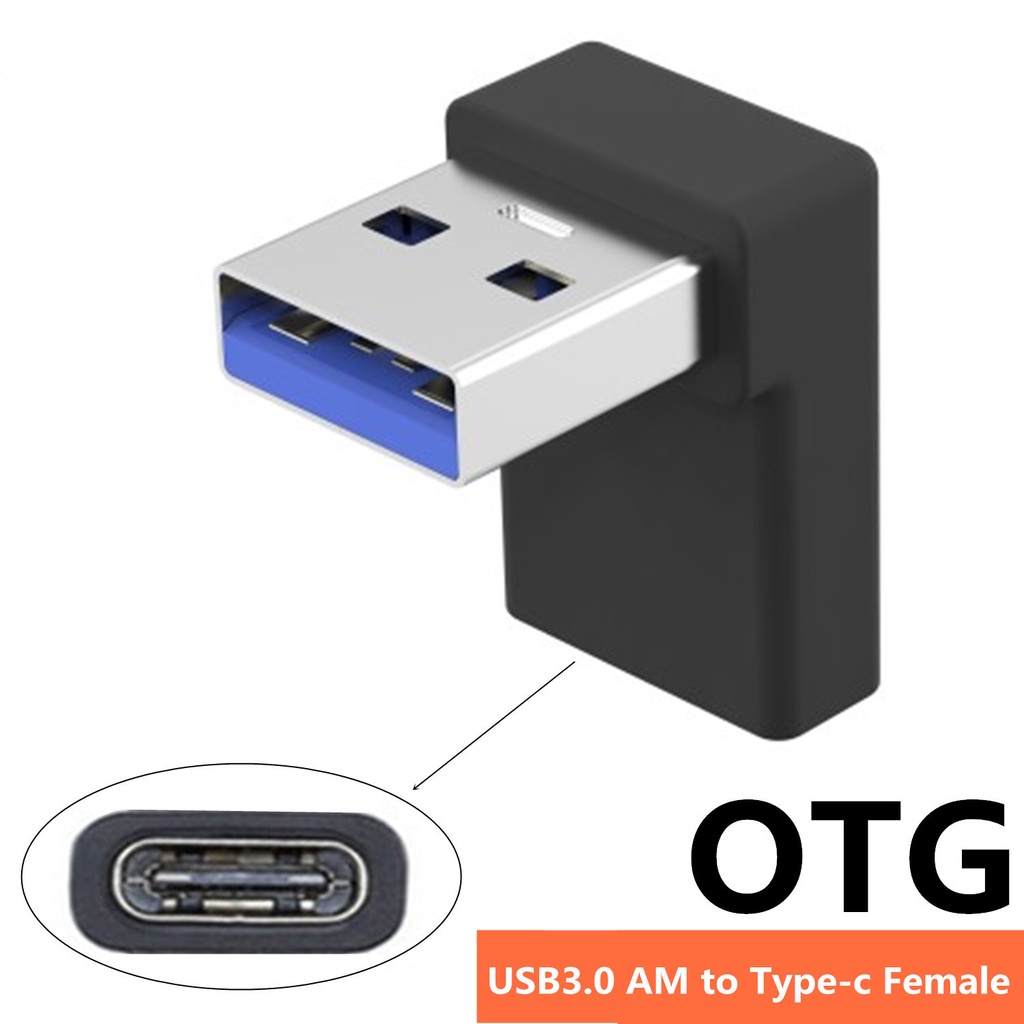 信號轉換線 USB3.0 OTG數據轉接頭90°彎頭type-c USB3.0A公/type-c母 AM/CF PC c