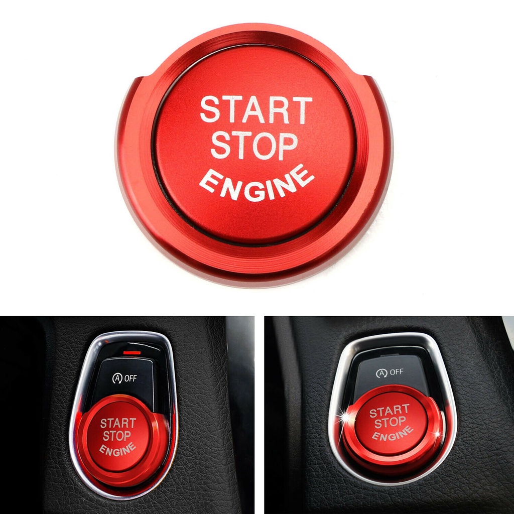 BMW 【SIP-KNWH-TW】紅色鋁製無鑰匙發動機啟動按鈕帶環繞環裝飾件適用於寶馬-新 10.30-