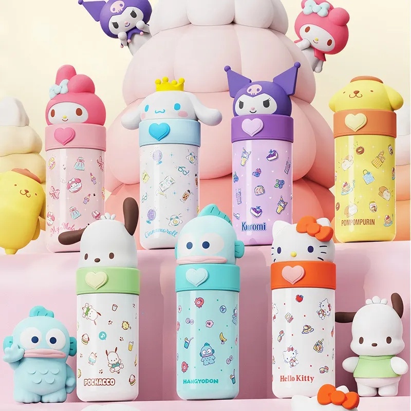 可愛的三麗鷗不銹鋼保溫瓶卡通便攜水壺學生熱水杯 Kuromi Hello Kitty 保溫瓶