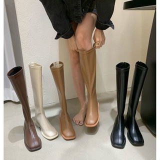 騎士靴女2021秋冬新款網紅瘦瘦靴中跟靴子長靴不過膝高筒靴短靴女