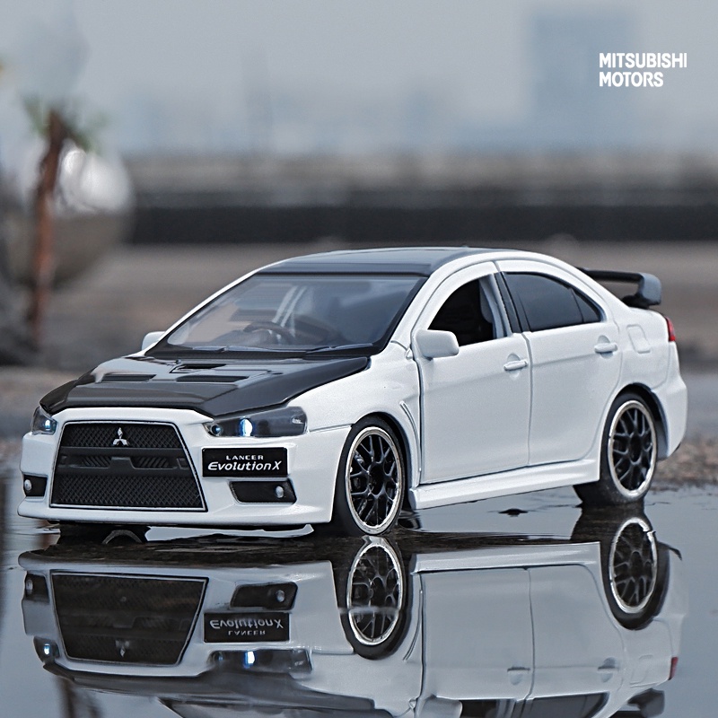 1:32三菱jdm Lancer Evo X開門帶聲光合金玩具車模型擺件兒童禮物