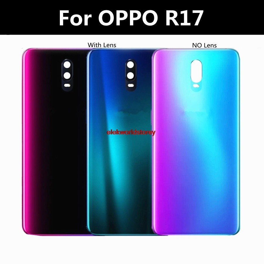 Elemy-適用於 Oppo R17 電池蓋門殼玻璃殼 R 17 電池蓋維修適用於 Oppo R17 背面電池蓋