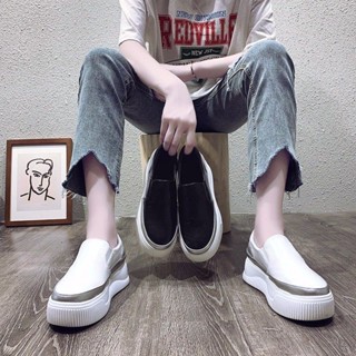 【新品】推薦 套腳小白鞋女2019秋款韓版內增高單鞋女鬆糕厚底樂福鞋學生懶人鞋