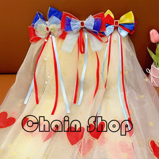 【ChainBaby】白雪公主蝴蝶結髮夾兒童後腦勺網紗飄帶小女孩發卡高顏值女童髮飾