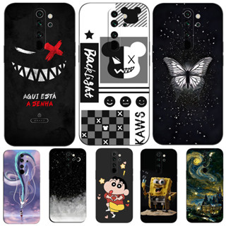XIAOMI REDMI 適用於小米紅米 Note 8 Pro 手機殼軟矽膠手機後蓋黑色 Tpu 手機殼深色背景