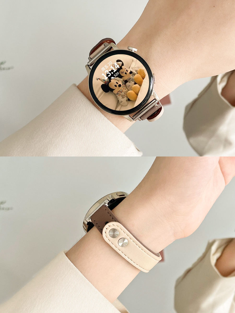 適用華為gt3錶帶新款gt4女士gt2智能手錶watch4/3pro手錶帶高級感gt1女款專用真皮夏季42/46mm女錶