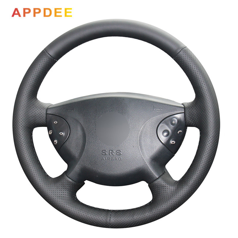 Appdee 汽車黑色人造革方向盤套適用於梅賽德斯奔馳 E63 W210 E240 E280 E320 2002 200