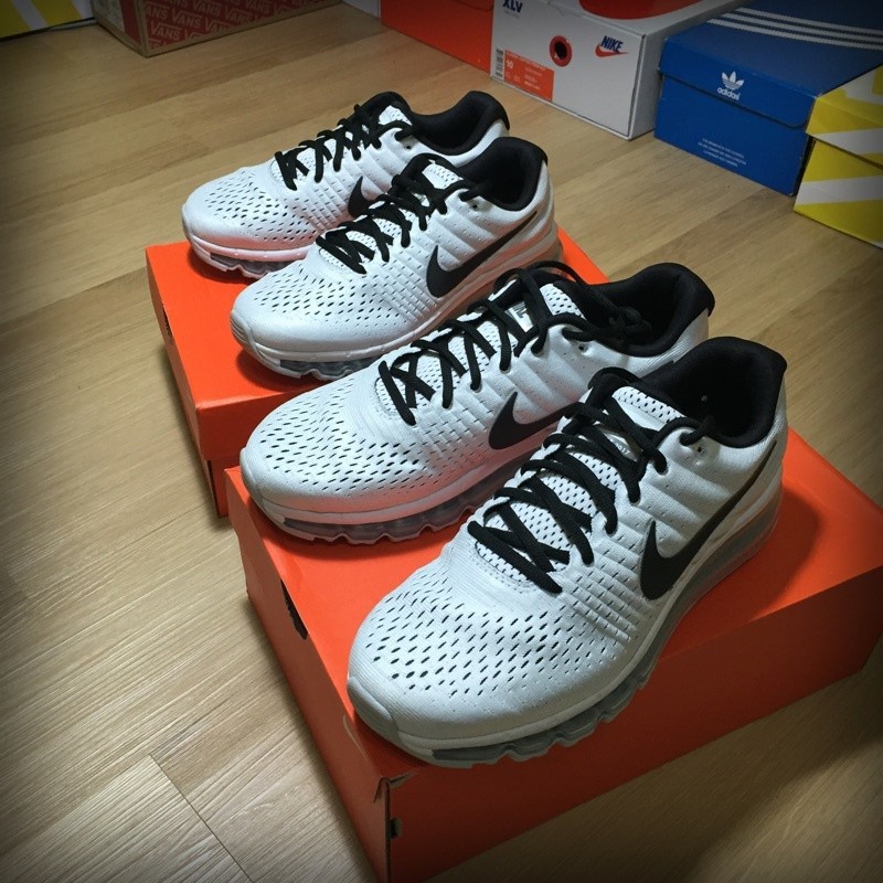 top 嚴選實圖 Nike air Max 2017 大氣墊 全掌氣墊鞋 灰白 黑勾 849559 100