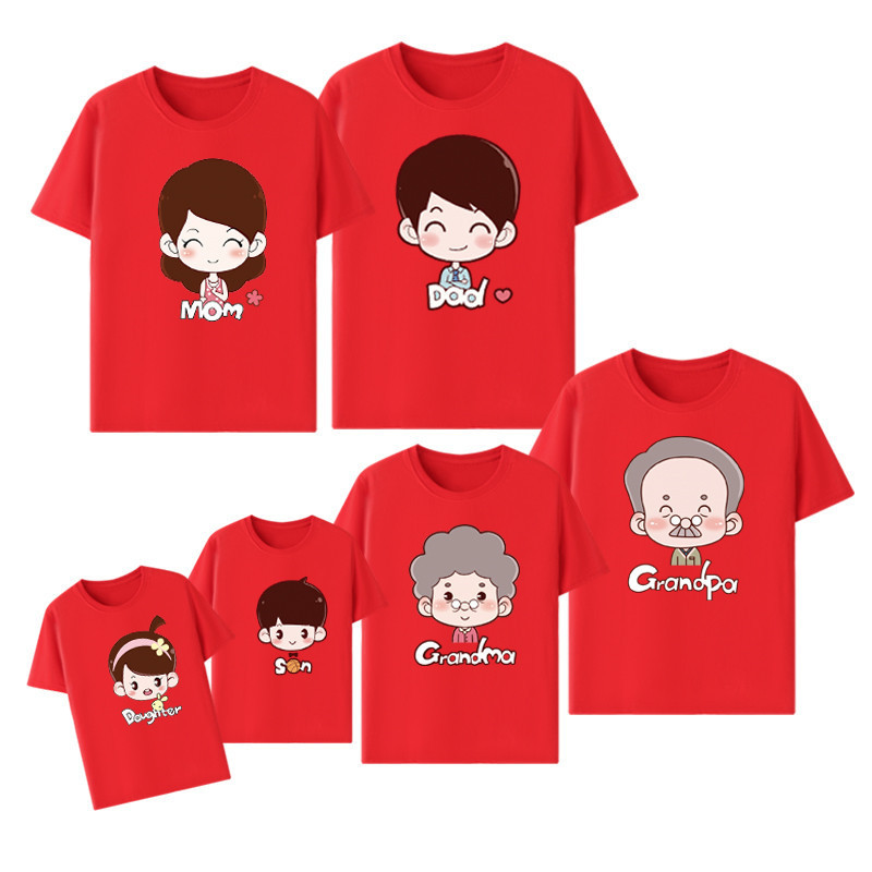 三隻熊🐻/親子服裝/母女裝/韓國正韓親子裝/全家福裝/ 一家六口全家福親子裝夏季母女父子全家裝洋氣短袖T卹