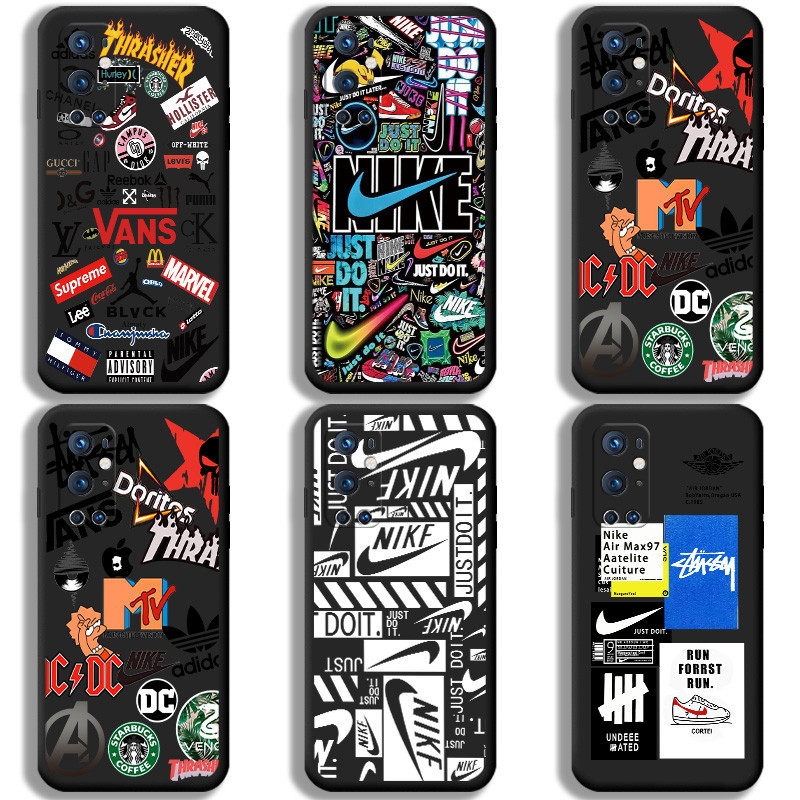 手機殼 OnePlus 9 8 7 6 8T 7T 6T Pro 手機殼時尚創意品牌和標籤直邊防震軟矽膠套