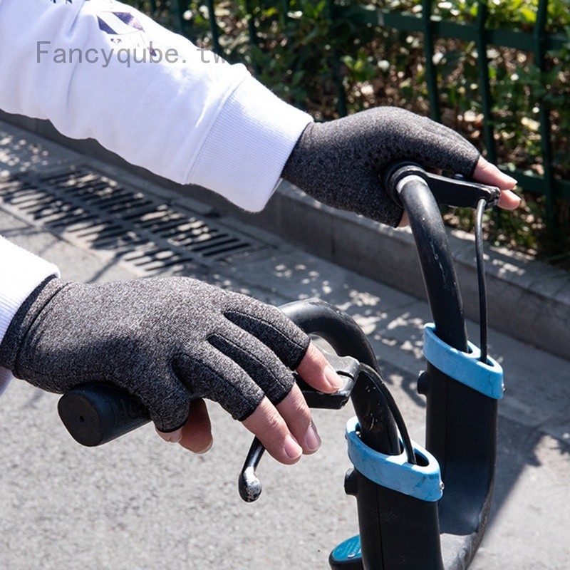 戶外運動健身手套 壓力半指手套 男女騎行防滑保暖關節開車手套