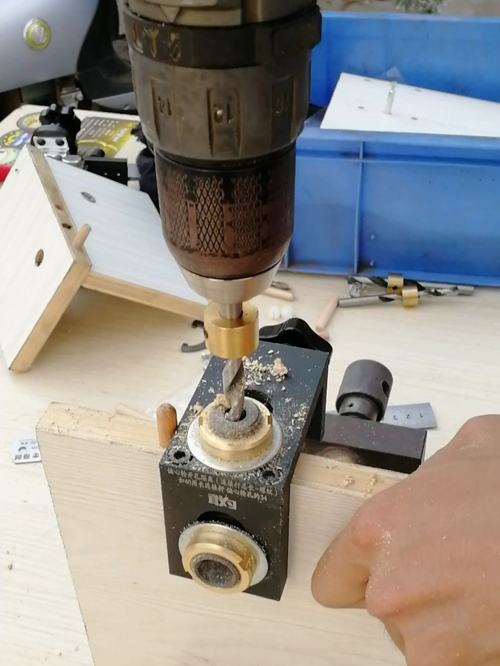 即時發送~ 木工三合一打孔定位器圓木榫木工工具板式傢俱打孔器反彈器工具