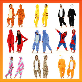 Kigurumi 蜘蛛俠 Stitch 皮卡丘連體衣睡衣 2024 兒童兒童動物連身衣女孩男孩角色扮演睡衣動漫服裝