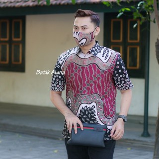 高級現代男士蠟染襯衫 Aluna Solo Batik PD 016
