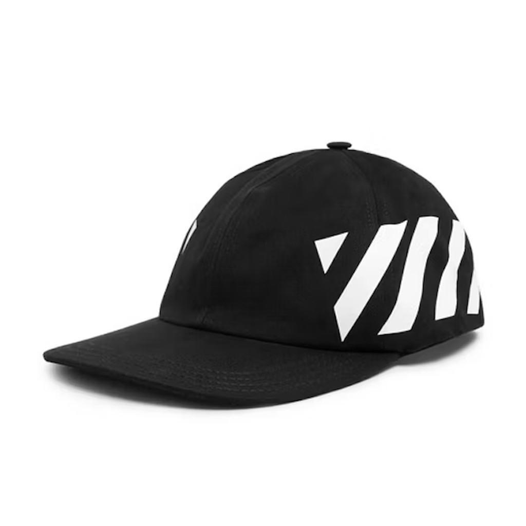 [FLOMMARKET] OFF-WHITE DIAG BASEBALL CAP 白條紋 硬帽沿 老帽 黑色