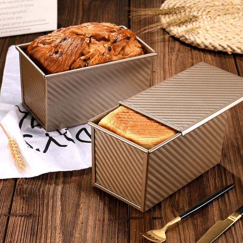 吐司麵包模具吐司盒模具450g帶蓋不粘烤箱家用烘焙麵包用具