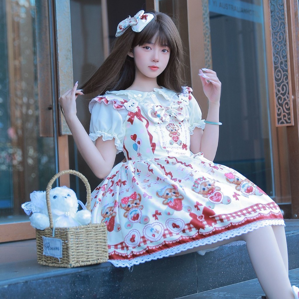【日記熊】鶯齡少女Lolita蘿莉塔jsk洋裝可愛蘿莉日系